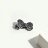 Mini pinza para el pelo de flor metálica transfronteriza, pasador lateral para flequillo con pedrería, pinza de pico de pato con lazo para la cabeza de princesa