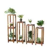 Suporte de Flores para Sala de Estar Varanda, Feito de Madeira Maciça, Suporte de Plantas Pendurado Interno de Múltiplas Camadas, Suporte de Chão de Camada Única Estilo Chinês para Plantas Verdes e Vasos