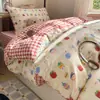 Temporada de Volta às Aulas Desenhos Animados 100% Algodão Algodão Puro Conjunto de Quatro Peças Fofo Conjunto de Três Peças para Dormitório Estudantil Cama de Solteiro 4