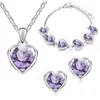 Comercio Exterior Joyería al por Mayor Elemento de Corazón Caliente Diamante de Agua Set de Pulsera Pendientes Collar 399