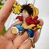 One Piece Chapéu de Palha Luffy Esmalte Glitter Metal Insígnia Personalizada Personagem de Anime Desenho Metálico Broche Personalizado