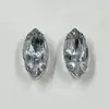 Garra de Broca Marquise com Fundo Prata 6*12mm, Broca de Garra D Acrílica Costurada à Mão, Acessórios para Roupas, Sapatos e Bolsas Feitos à Mão para DIY, Decorações