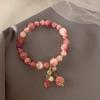 Pulsera de Cristal de Fresa Natural Pulsera de Cola de Sirena Nueva Entrada para Mujer Lujo Nicho Exquisita Novia Moda Viajero Perla
