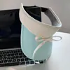Nuevo Estilo Gorra Visera con Lazo de Seda de Hielo para Mujer, Sombrero de Sol de Ala Ancha para Verano, Sombrero de Sol Deportivo con Protección UV