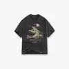 Camiseta Casual Solta de Manga Curta com Estampa de Slogan Icônico High Street para Mulheres e Homens