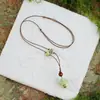 Colar de Maçã de Cerâmica Jingdezhen Colar Borboleta Dopamina Personalidade Fresca Feminina Moda Versátil Colar Venda por Atacado