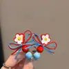 Pinza para el pelo con flores y lazo en color rojo y azul de Dongdaemun, Corea. Pinza para flequillo para niñas. Accesorio para el pelo de dopamina.