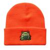 Gorro de Punto Bordado de Rana de Dibujos Animados para Otoño e Invierno para Hombres y Mujeres Casual Combinable para Todo Gorro Cálido de Invierno para el Frío Viaje Diario