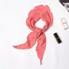 Lenço Pequeno de Seda Feminino Menina Suave Coreano Versátil Lenço Triangular Fita Lenço de Xadrez Algodão e Linho Decorativo Lenço Pequeno Faixa de Cabelo de Verão