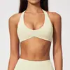 Sutiã de Yoga Escovado para Mulheres, Decote V Halter, Costas Bonitas, Fitness, À Prova de Impacto, Push-up, Sutiã Esportivo Sem Aro 5575