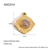 Bestseller transfronterizo: Collar colgante desmontable DIY bañado en oro con piedra natural y nácar, varios estilos de dijes, joyería de acero inoxidable