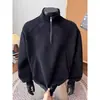 Sudadera casual de estilo americano con media cremallera y cuello alto para hombre, otoño, silueta holgada de alta resistencia, chaqueta deportiva juvenil