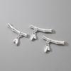 S925 Folhas Banhadas a Prata Bamboo Bend Pulseira Colar Acessórios diy Pulseira Jóias Pingente Q0638
