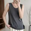 Novo Colete Casual com Alça Fina Feminino Solto Gola Redonda Lavável à Máquina 100% Seda de Amora Sem Mangas Camada Interna Base Top