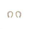 Pendientes de circonita de moda coreana, exquisitos y compactos, con forma de herradura en forma de U, pendientes sencillos, joyería al por mayor