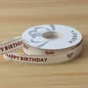 Cinta de Tela con Letras Inglesas y Flores Estilo INS de 2 cm para Empaque, Lazo de Ramo, Regalo de Alta Calidad, Floristería DIY