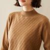 Suéter de Cashmere Feminino Novo Outono e Inverno Reversível Gola Alta Meia Manga Solto Manga Longa Pulôver Lã Tricotado Suéter de Base Roupa de Baixo