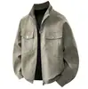 2025 al por mayor transfronterizo nueva chaqueta de cuero de alta calidad para hombre, abrigo de cuero casual versátil de moda para primavera
