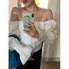 [En Stock] Blusa de Verano de Manga Larga Estilo Francés con Cuello Cuadrado para Mujer, Camisa de Diseño Vintage Ajustada de Manga Abullonada Corta