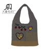 Amazon transfronteiriço bordado à mão crocheted hand-held bolsa de ombro malha saco de compras de lã das mulheres tecido Mori girl series