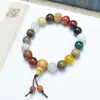 Fornecimento de fábrica pulseira de raiz de bodhi de jade branco com lótus esculpido pulseira de círculo único de semente original pulseira de lótus de semente de bodhi para homens e mulheres