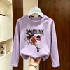 Camiseta de manga larga 100% algodón para niño 2026 primavera y otoño nueva moda estilo coreano camiseta básica para niños, versión coreana camiseta fina de primavera