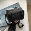 Bolsa de Lona de Gran Capacidad Estilo Coreano Bolso de Mano de Moda para Hombre y Pareja Bolso Cruzado de Color Contrastante de Moda