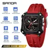 El Nuevo Reloj Electrónico de Sanda es un Éxito Transfronterizo, Reloj Estudiante Multifuncional Resistente al Agua, Reloj Deportivo Transparente Cuadrado Resistente al Agua para Hombres y Mujeres