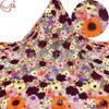 Material para vestido de noche bordado fondo grueso flor grande 3D malla transparente vestido aplique tela de encaje bordado