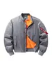 Chaqueta de Piloto para Hombre, Abrigo de Algodón Engrosado y Cálido con Cuello de Béisbol, Chaqueta de Vuelo Casual Americana para Otoño e Invierno