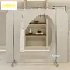 Estante de Exhibición Móvil para Tienda de Ropa Estante de Piso con Ruedas Perchero con Ruedas para Hombres y Mujeres Perchero de Acero Inoxidable