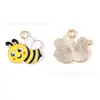 Acessórios para Joias de Gota de Óleo DIY Pingente de Abelha Cartoon Colmeia Girassol Chaveiro Colar Pulseira Charme de Liga