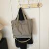 Verão Novo Estilo Casual Feminino Crossbody Bolsa Estilo Coreano Artístico Cor Sólida Estudante Bolsa de Ombro Grande Capacidade Simples Tutoria Bolsa