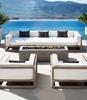 Muebles de ocio de aleación de aluminio para exteriores, impermeables, protección solar, pintura con veta de madera de jardín, silla de ratán, sofá para balcón exterior en terraza