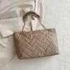 Bolso pequeño con cadena y bordado rómbico para mujer, bandolera de un solo hombro, de gran capacidad, con cadena, combinable con todo, primavera 2024