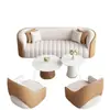 Conjunto Simples e Luxuoso de Sofá Individual e Mesa de Centro para Lazer, Recepção de Hotel, Escritório de Vendas, Mesa e Cadeiras de Reunião, Recepção de Salão de Beleza