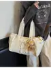 Bolsa Tote de Lona Transfronteiriça com Bolsos, Bolsa Transversal, Bolsa de Ombro de Lona, Bolsa Tote de Trabalho, Bolsa Hobo, Bolsa de Mão