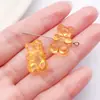 Lindo oso de dibujos animados colgante acrílico translúcido de color gelatina hecho a mano DIY cadena para teléfono collar colgante de llave