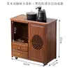 Mesa de Chá Móvel de Madeira Maciça, Carrinho de Chá para Varanda de Casa, Mesa de Chá Pequena, Conjunto de Chá Kung Fu com Bandeja, Armário Integrado para Chaleira