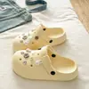 Uso Diario Verano Viaje Versátil Ligeras Sandalias de EVA Botón Lindo Conejito Estudiante Zapatillas Cerradas Mujer