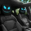 Funda de Reposacabezas para Coche con Estampado de Calavera Negra de Comercio Exterior Transfronterizo, Estilo Elástico Universal, Funda de Reposacabezas para Coche Original y Divertida