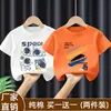 2026 Estilo Nuevo Camiseta de Algodón Puro de Media Manga Dibujos Animados Moderna Tendencia Camiseta de Manga Corta para Niños Camiseta Superior de Verano para Niños Bebés
