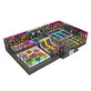 Parque temático de trampolines de gran escala con múltiples combinaciones, instalaciones de entretenimiento de trampolín no estándar en interiores, fabricante de recintos para trampolín