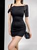 Diseño Sentido Vestido Asimétrico con Hombro Descubierto para Mujer Verano 2024 Chica Caliente Sexy Hombro Descubierto Ajustado Elástico Falda de Cadera