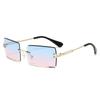 Nuevos Lentes de Sol Cuadrados sin Montura de Borde Cortado Personalizados de Moda Tendencia Moda Europea y Americana Popular Estilo Callejero Lentes de Sol Degradados