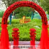 Arco de Flores de Seda para Boda, Puerta de Flores para Inauguración, Arco Festivo de Flores de Seda, Puerta de Flores de Gasa Nevada, Soporte de Flores, Ceremonia de Inauguración, Soporte de Flores Festivo