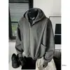 Cárdigan con capucha casual de peso pesado estilo americano, corte extragrande, sudadera de felpa de 480g, diseño deconstruido para hombre, corte holgado