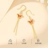Min Brincos de Gancho de Prata de Lei S925 Cantonesa Yanyu Borboleta dos Sonhos Feminino Novo Estilo Chinês Nicho High-End Longos Brincos de Borla de Borboleta Joias