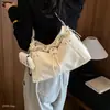 Bolso bandolera de hombro grande de moda casual para mujer, nuevo, con textura, cierre de cordón versátil 2026