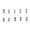 Brincos Transfronteiriços Novos Turquesa Branco Pinheiro Masculinos e Femininos Moda Unhas de Cartilagem Ocular Moda Europeia e Americana Joias de Piercing Personalizadas